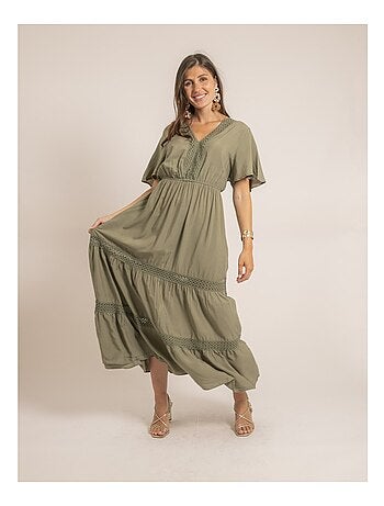 Robe longue avec broderies IREANE