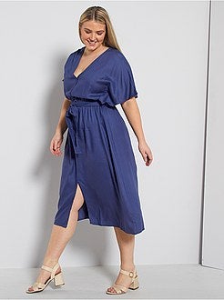 Robe longue avec ceinture - Kiabi