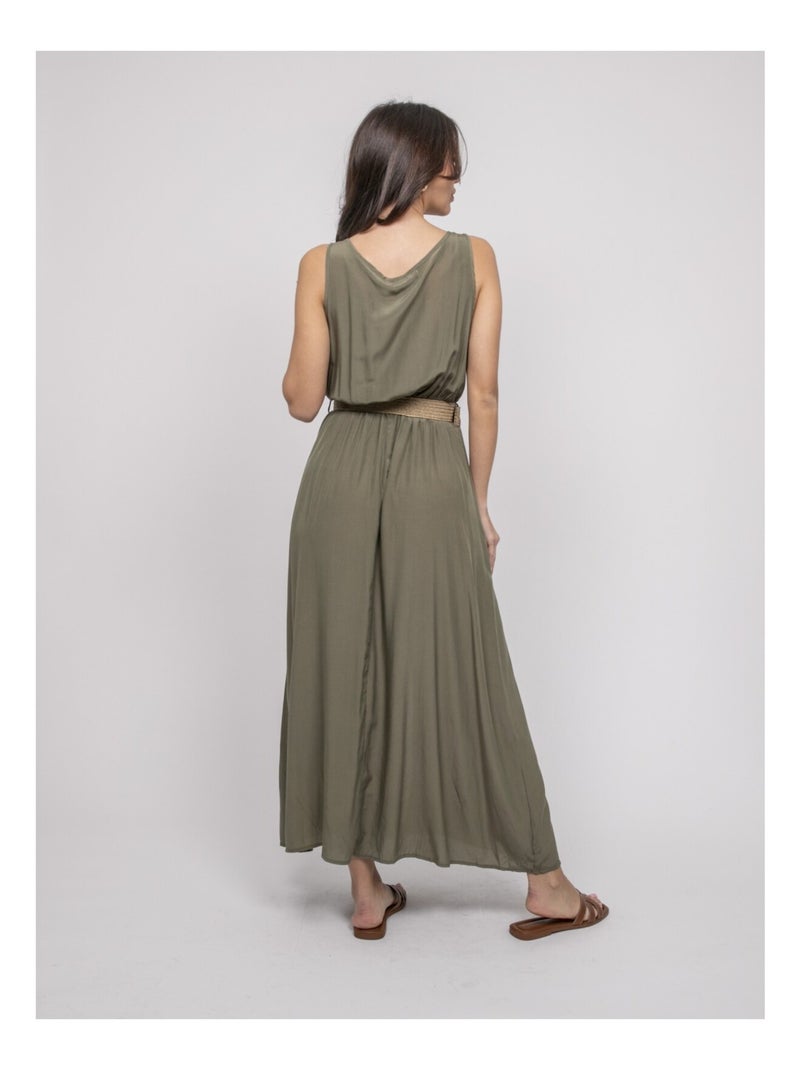 Robe longue avec ceinture ilanel Kaki - Kiabi