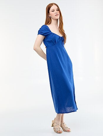 Robe longue avec col bardot