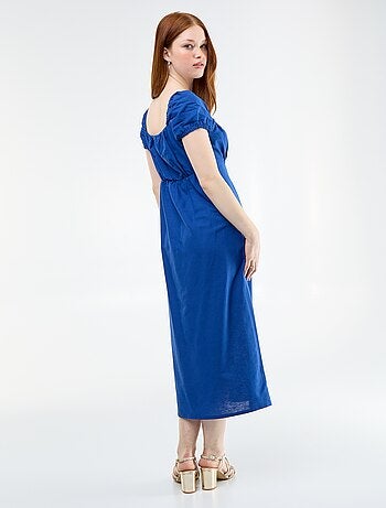 Robe longue avec col bardot