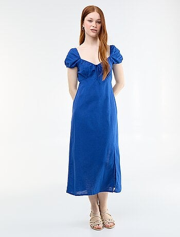 Robe longue avec col bardot