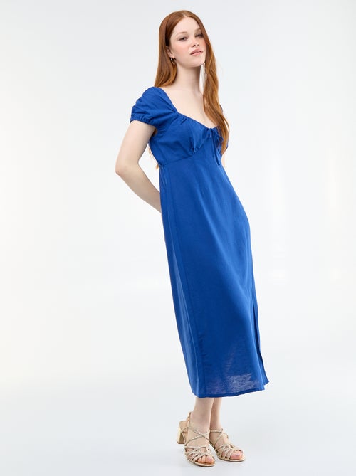 Robe longue avec col bardot - Kiabi