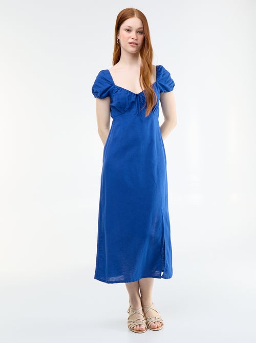 Robe longue avec col bardot - Kiabi