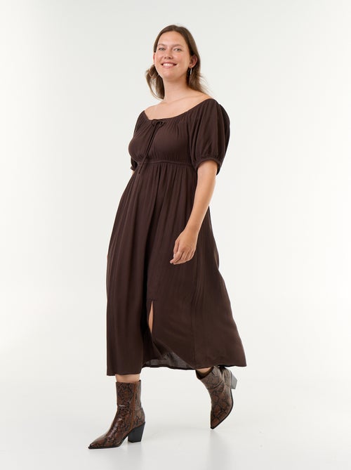 Robe longue avec col bardot - Kiabi Robe longue avec col bardot - Kiabi