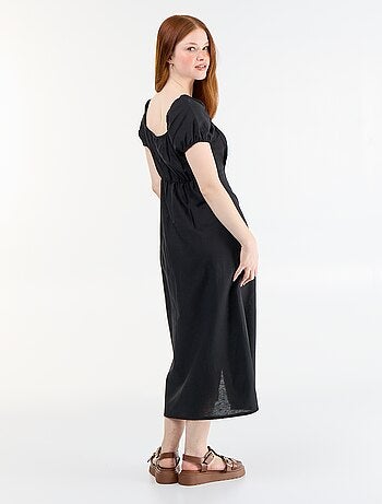 Robe longue avec col bardot
