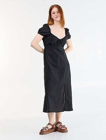 Robe longue avec col bardot