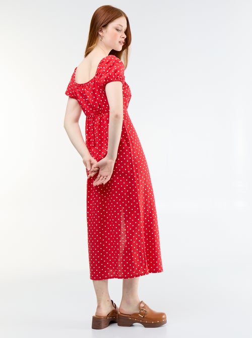 Robe longue avec col bardot - Kiabi