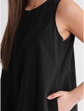 Robe longue avec col pointu et volants mixray