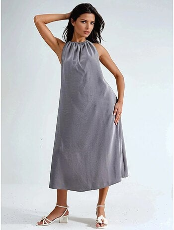 Robe longue avec détail drapé busem