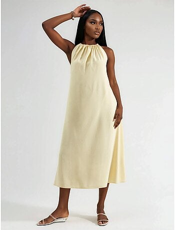 Robe longue avec détail drapé busem