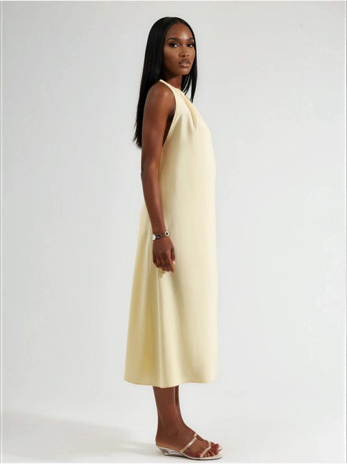 Robe longue avec détail drapé busem - Kiabi