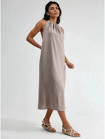 Robe longue avec détail drapé busem