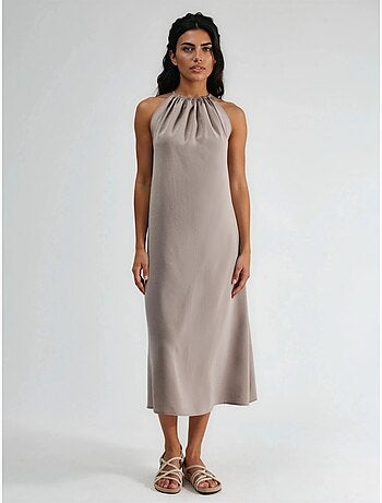Robe longue avec détail drapé busem