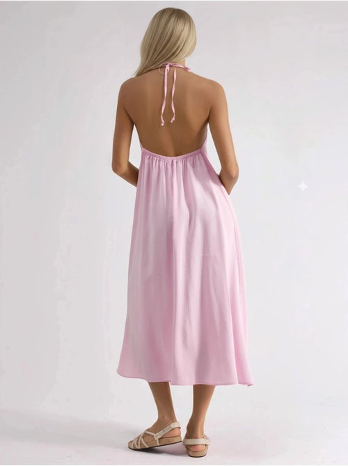 Robe longue avec détail drapé busem - Kiabi Robe longue avec détail drapé busem - Kiabi