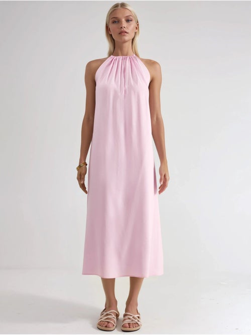 Robe longue avec détail drapé busem - Kiabi Robe longue avec détail drapé busem - Kiabi
