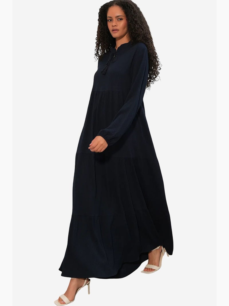 Robe longue avec détail nœud bdart Bleu marine - Kiabi