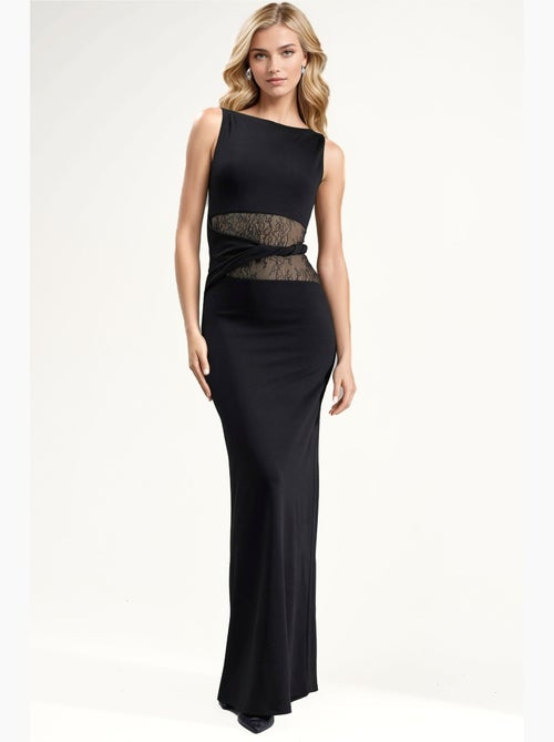 Robe longue avec détails en dentelle et découpes hiccup - Kiabi