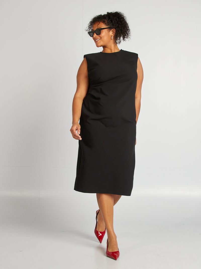Robe longue avec épaulettes noir - Kiabi