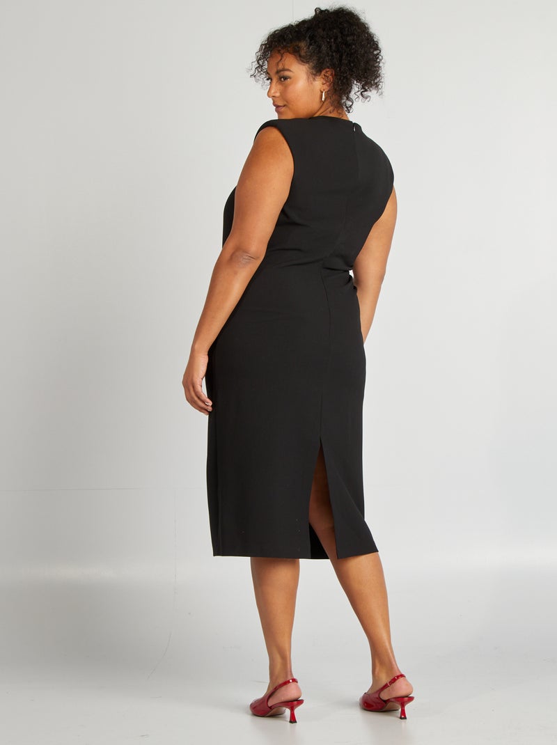 Robe longue avec épaulettes noir - Kiabi