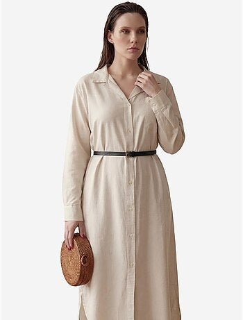 Robe longue avec fermeture boutonnée et poche my fashion