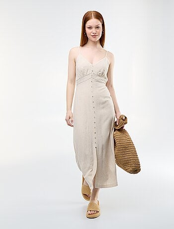 Robe longue avec fines bretelles ajustables