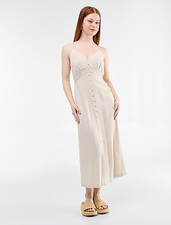 Robe longue avec fines bretelles ajustables