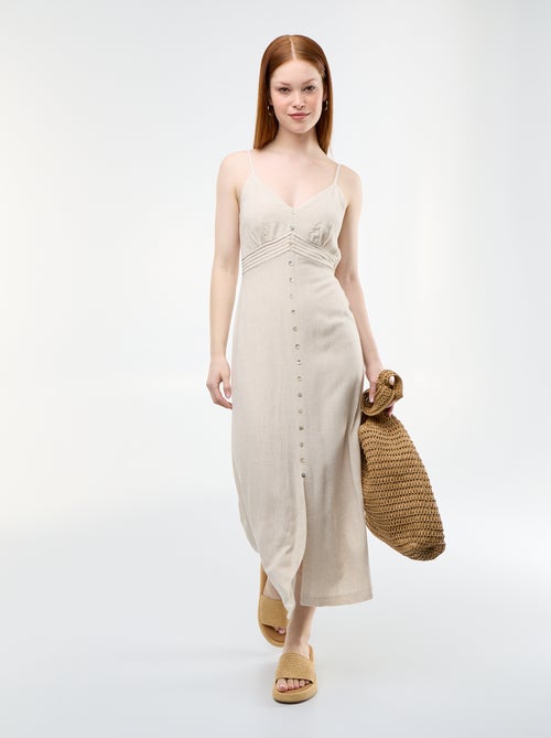 Robe longue avec fines bretelles ajustables - Kiabi Robe longue avec fines bretelles ajustables - Kiabi