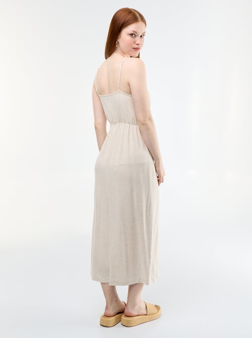 Robe longue avec fines bretelles ajustables - Kiabi Robe longue avec fines bretelles ajustables - Kiabi