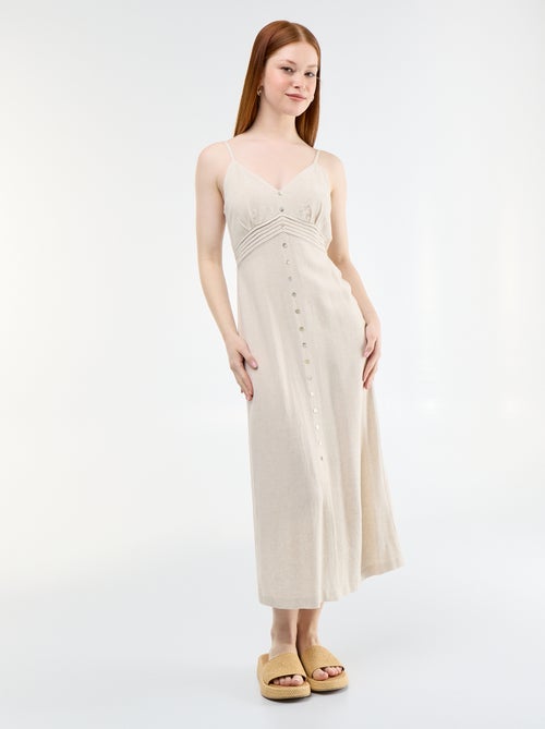 Robe longue avec fines bretelles ajustables - Kiabi Robe longue avec fines bretelles ajustables - Kiabi