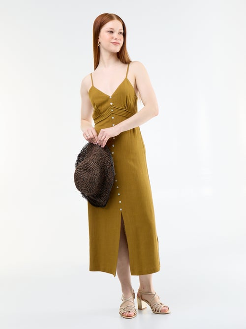 Robe longue avec fines bretelles ajustables - Kiabi Robe longue avec fines bretelles ajustables - Kiabi