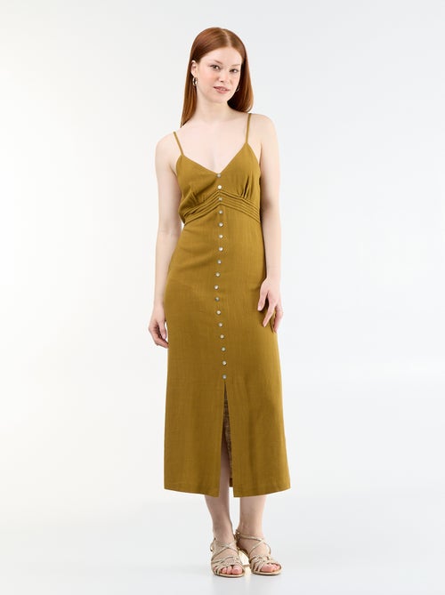 Robe longue avec fines bretelles ajustables - Kiabi Robe longue avec fines bretelles ajustables - Kiabi