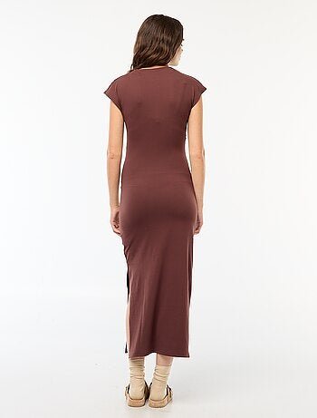 Robe longue avec fronces