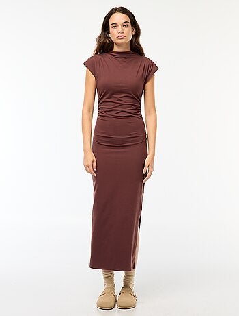 Robe longue avec fronces