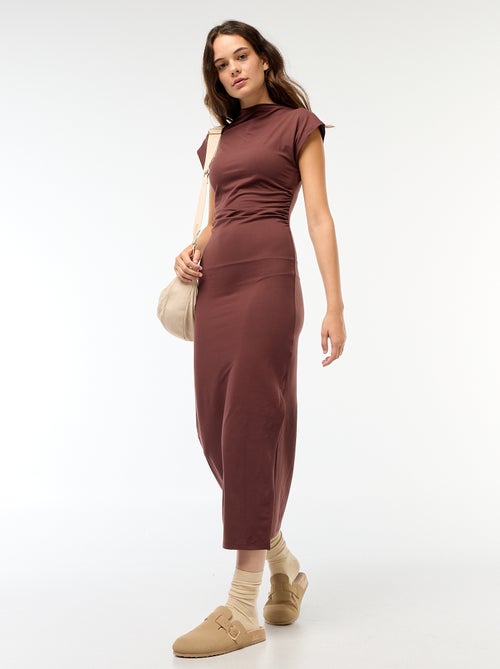 Robe longue avec fronces - Kiabi