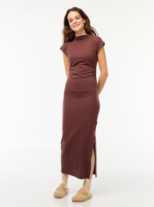 Robe longue avec fronces - Kiabi