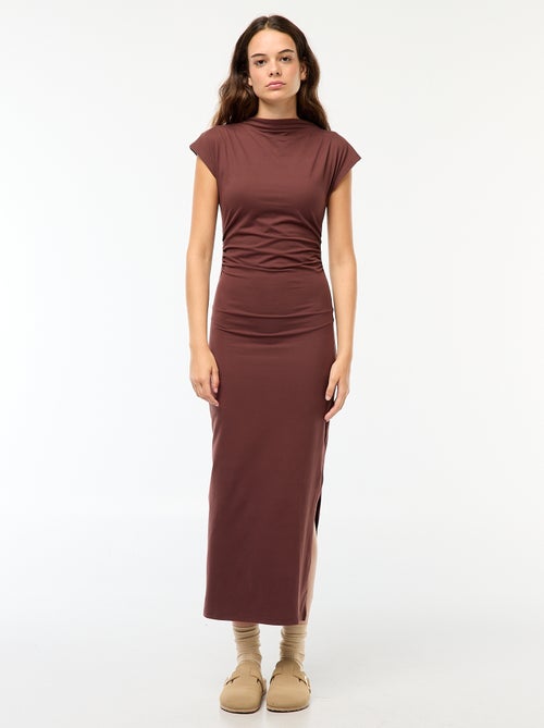 Robe longue avec fronces - Kiabi