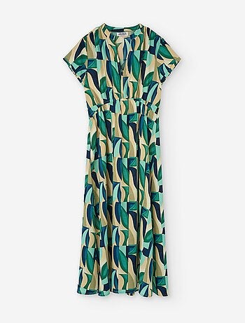 Robe Longue avec Motif Multicolore