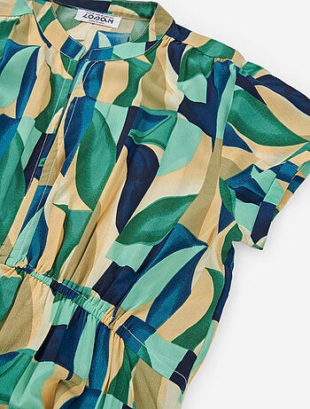 Robe Longue avec Motif Multicolore