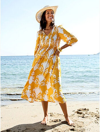 Robe longue avec smocks - DAXON