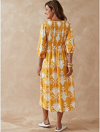 Robe longue avec smocks - DAXON