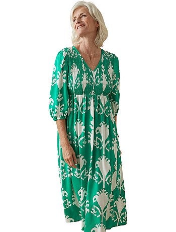 Robe longue avec smocks - DAXON