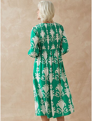 Robe longue avec smocks - DAXON