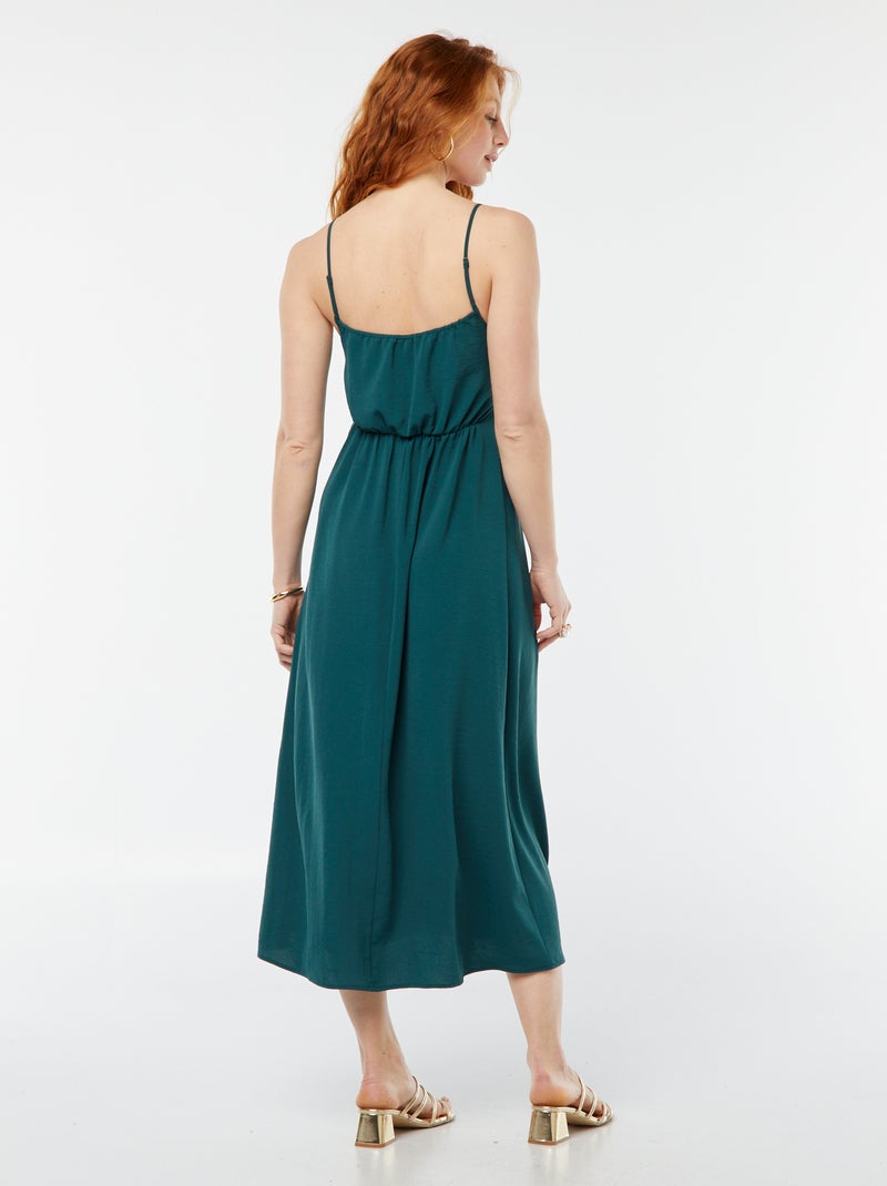 Robe longue avec un effet nouer et drapé devant Bleu - Kiabi