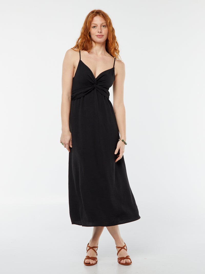 Jupe Maxi Noire BEBE TAMAR - Taille S - 99% Coton - Draperie Devant - Neuve Avec étiquettes