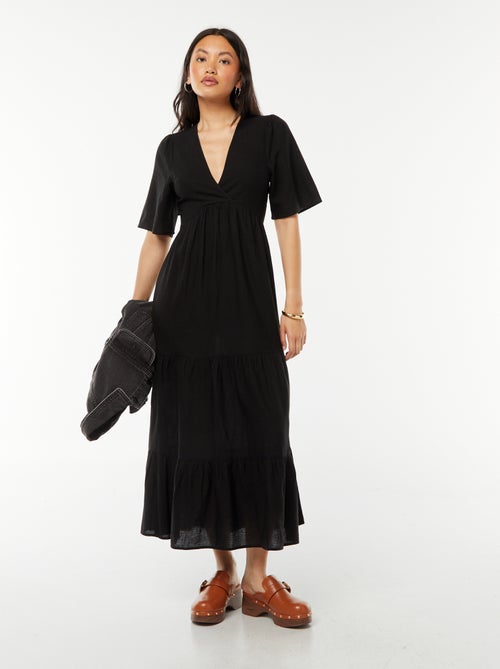 Robe longue base volantée avec dos ouvert - Kiabi