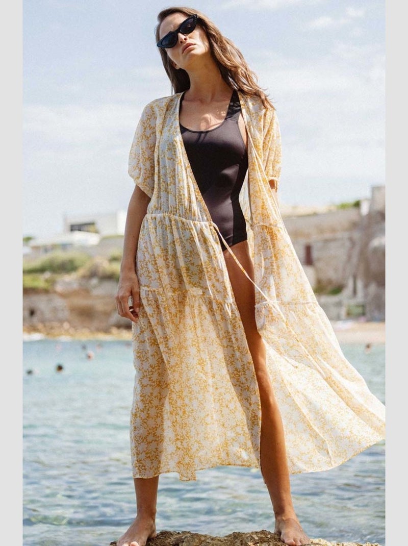 Robe longue BILBAO portefeuille 'Le Temps Des Cerises' Jaune - Kiabi