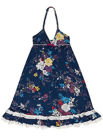 Robe Longue En Lin Bleu Marine - Marque Cinnamon Girl, Taille M, Neuf Avec Étiquette