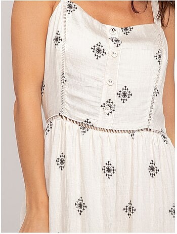 Robe longue bretelles avec motif ILKANIE