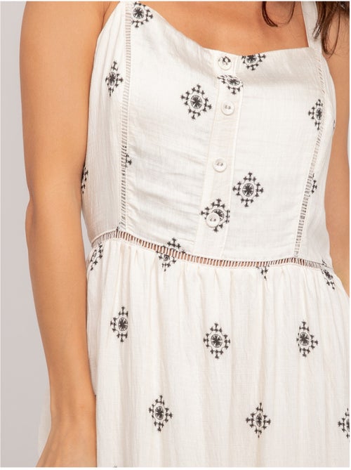 Robe longue bretelles avec motif ILKANIE - Kiabi